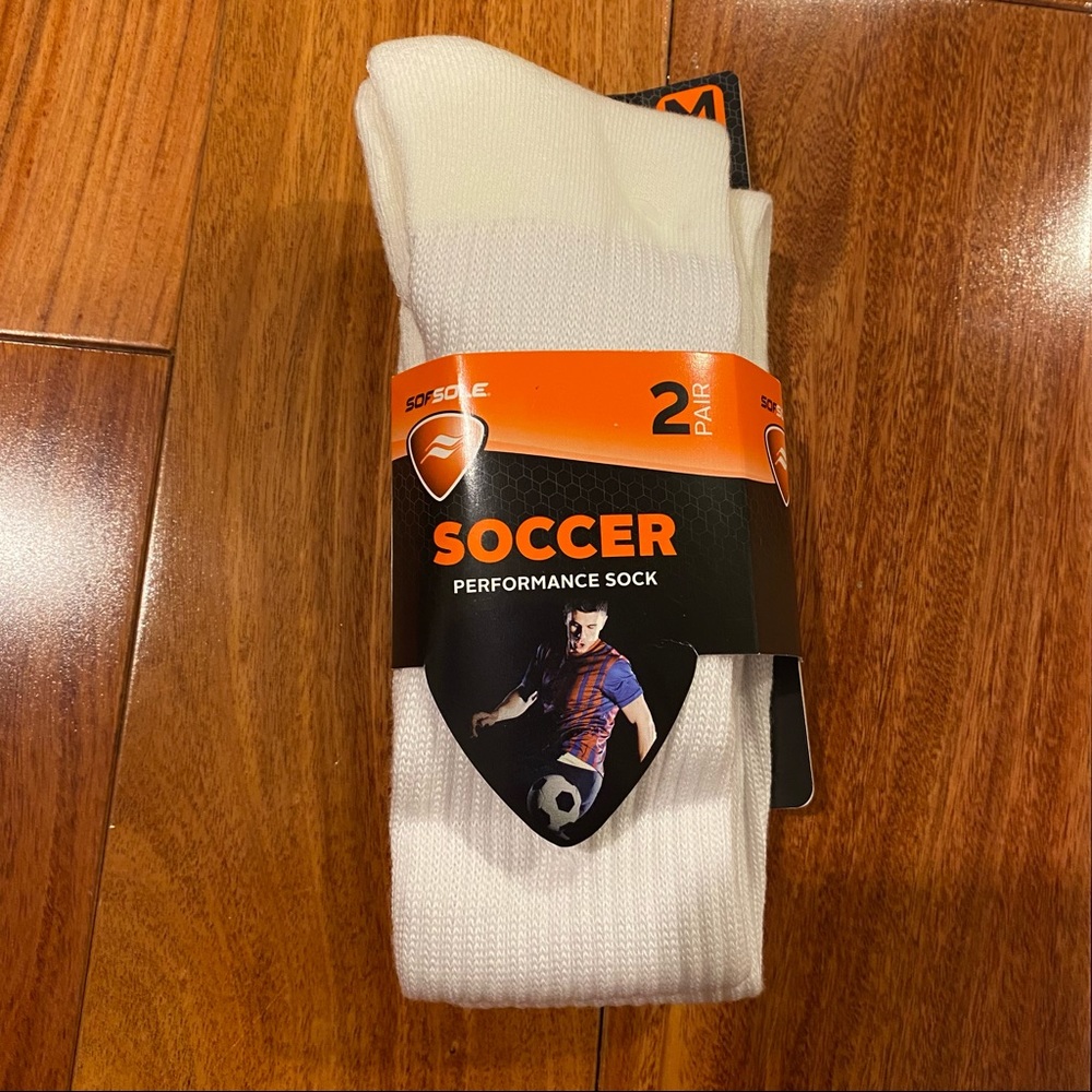 Soccer socks 2 pack mens shoe size 5-9.5